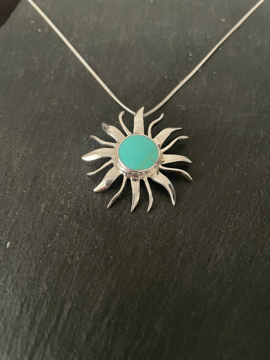 Turquoise Sun Pendant image 1