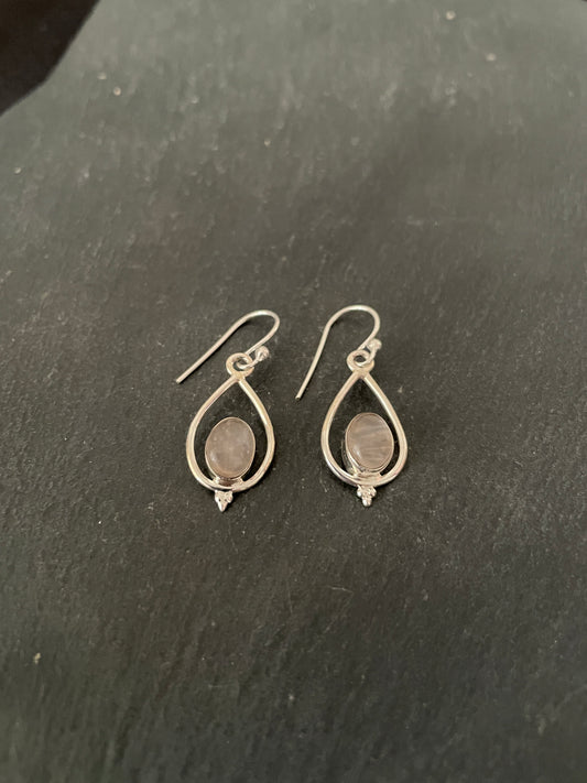 Rose Quartz Teardrop Earrings image 1