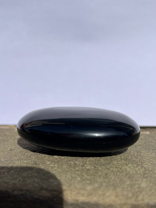 Black Obsidian Palm Stone image 1