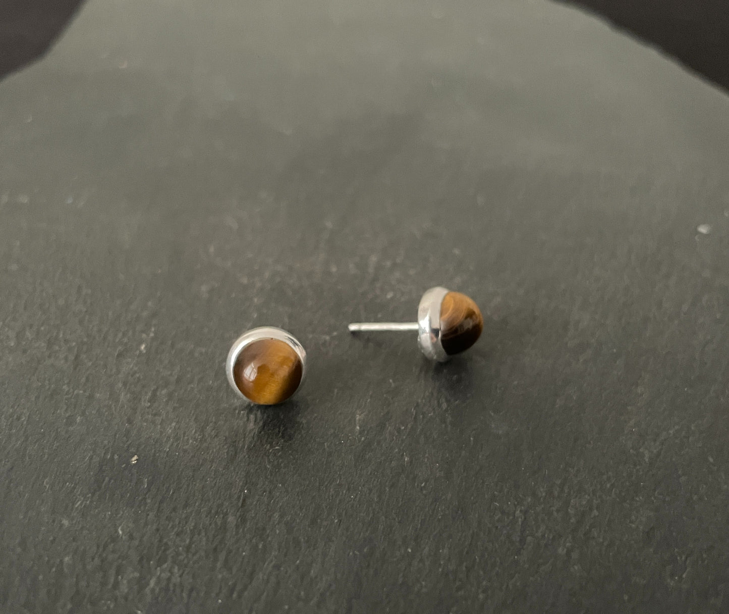 Tiger's Eye Round Studs image 1