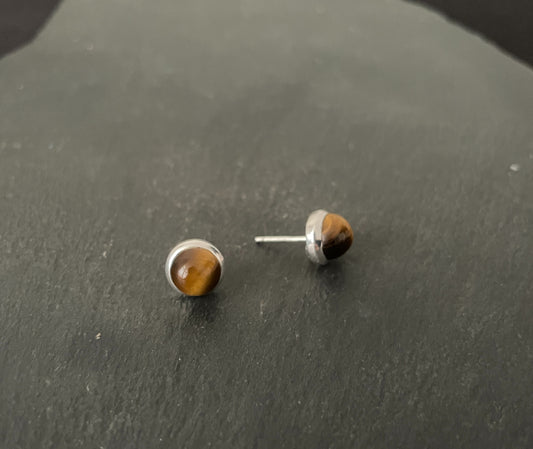 Tiger's Eye Round Studs image 1
