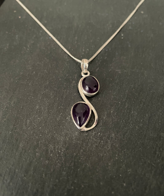 Amethyst and Silver Pendant