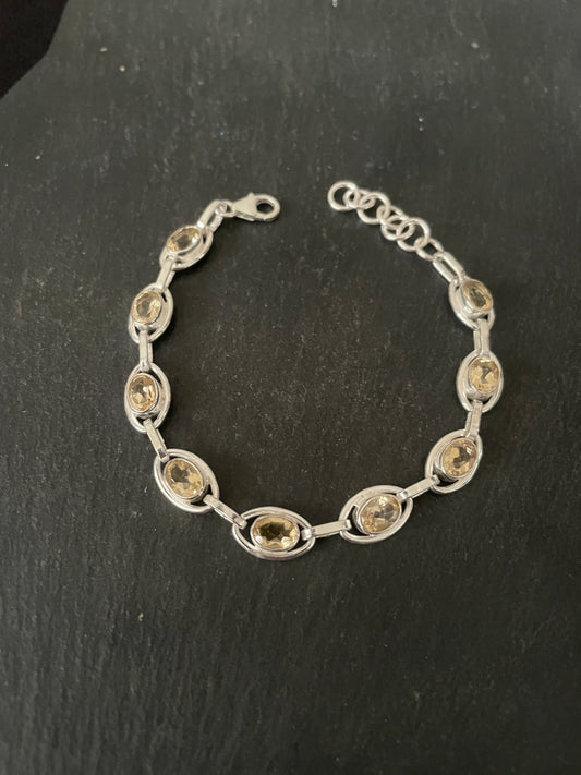 Citrine and Silver Bracelet