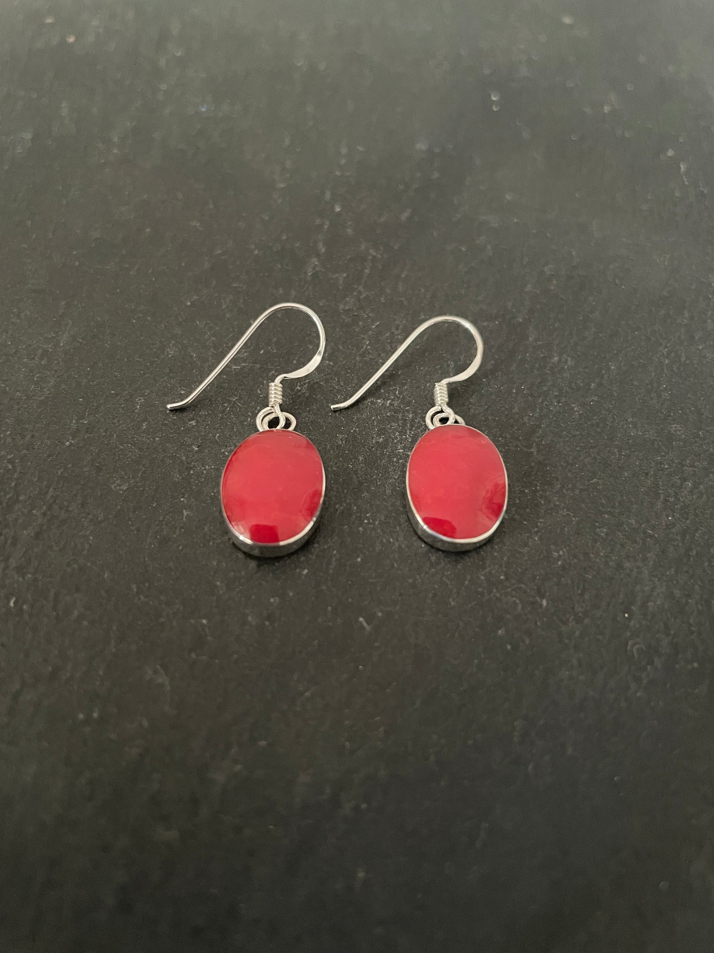 Coral Oval Earrings