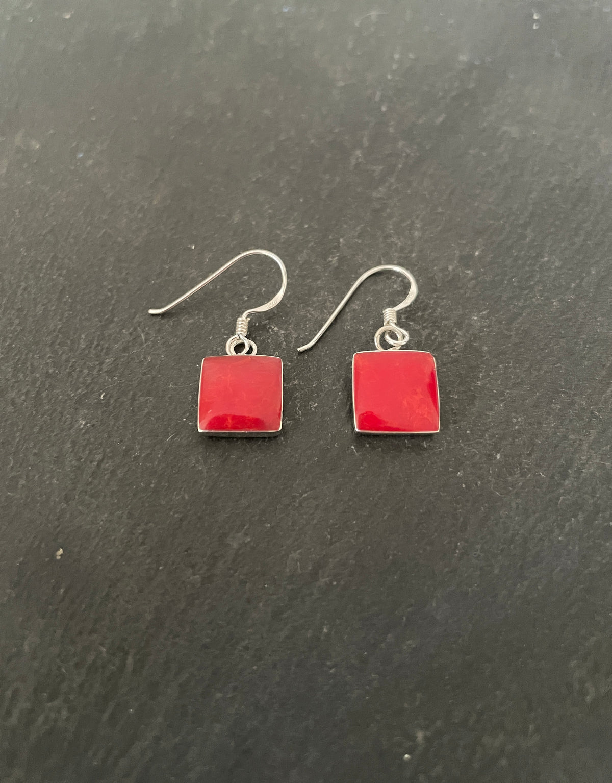 Square Coral Drop Earrings