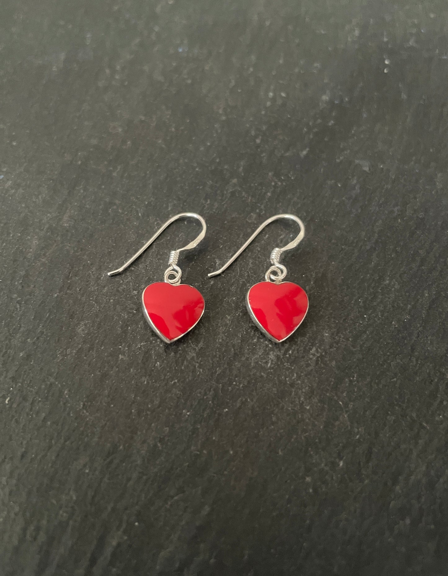 Coral Heart Earrings