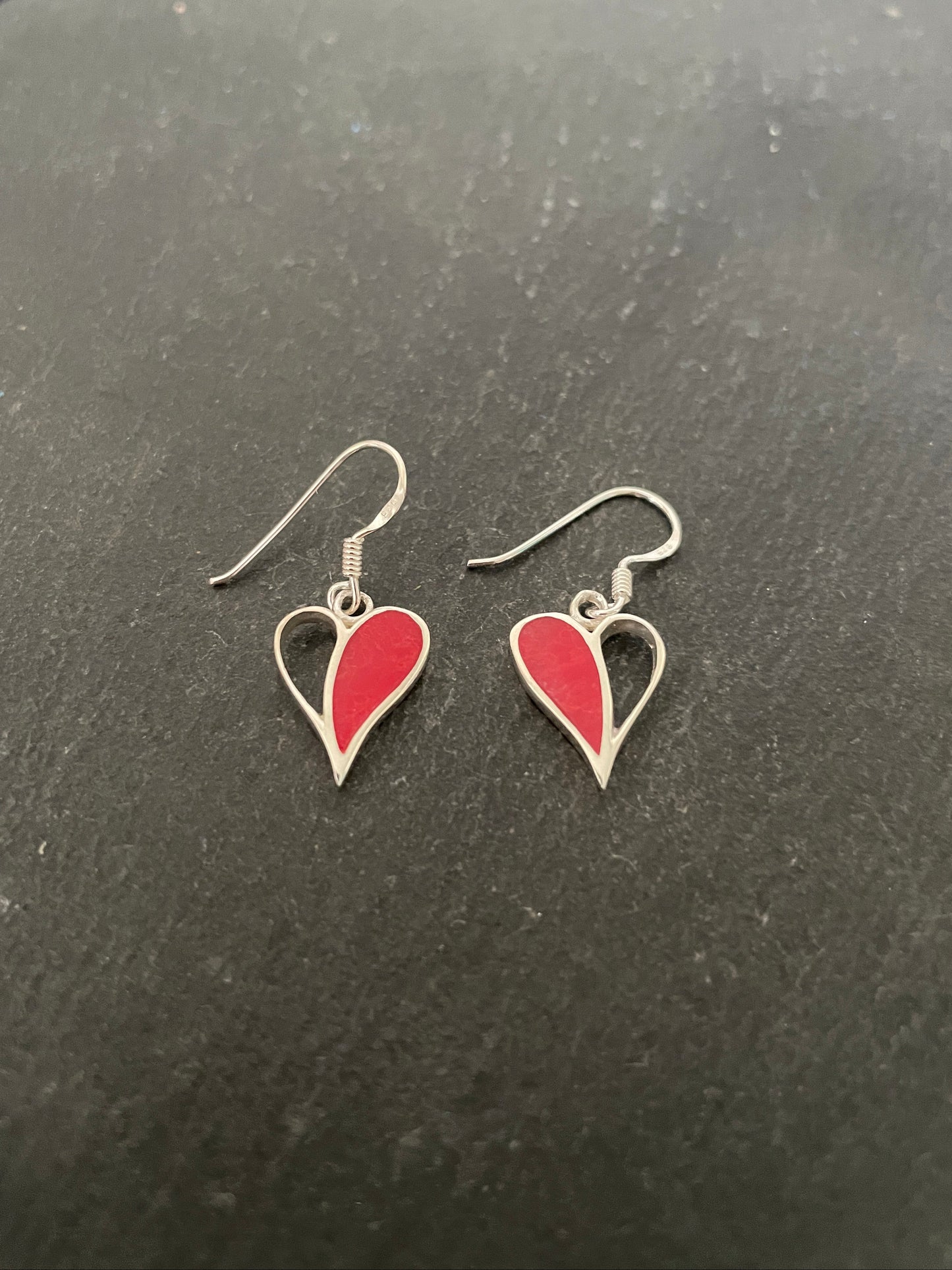 Coral Heart Earrings