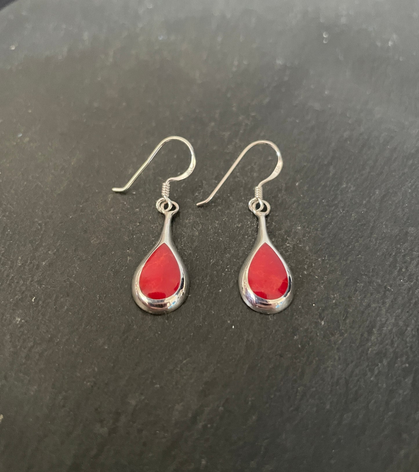 Coral Teardrop Earrings