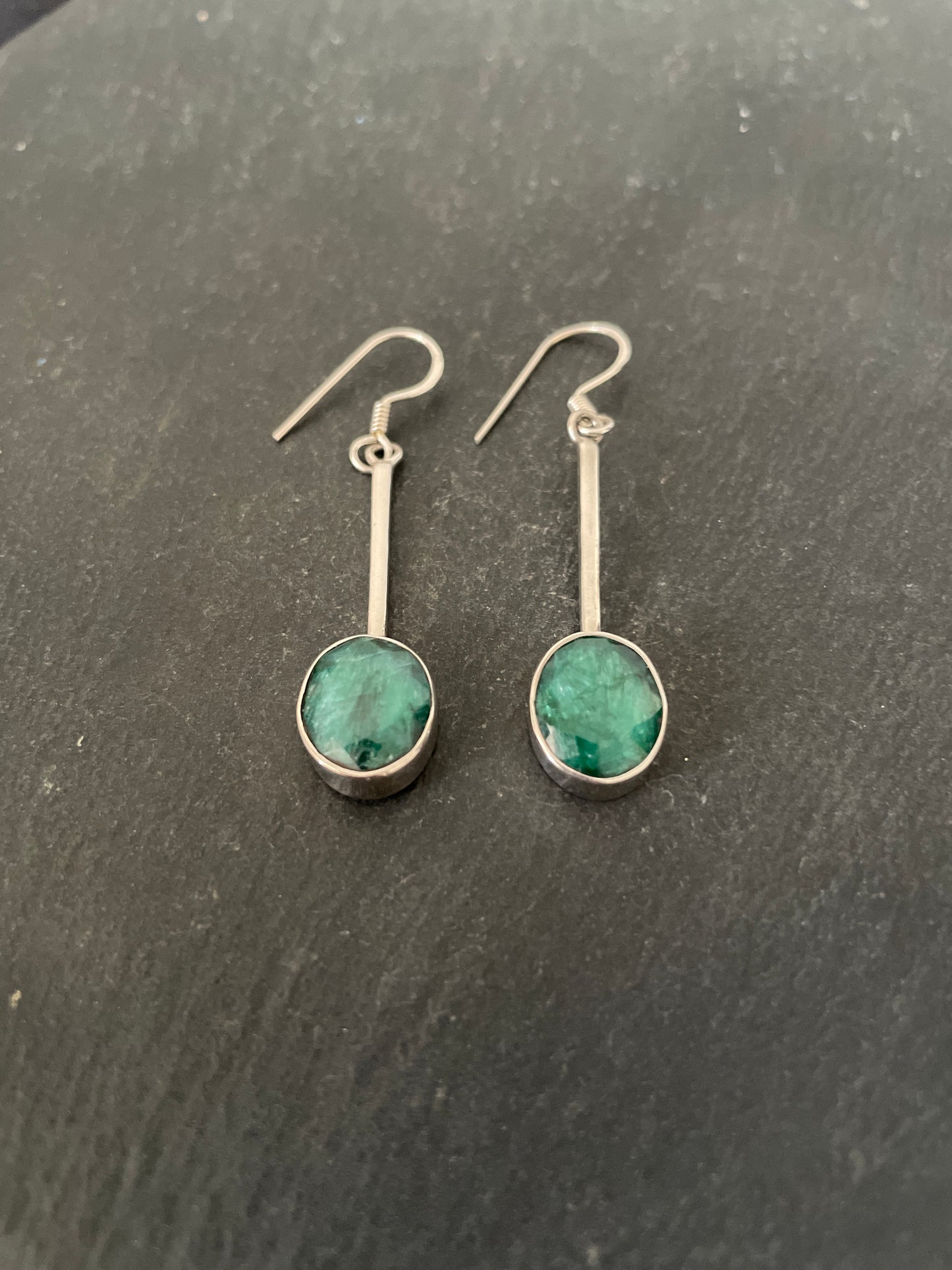 Emerald Oval Earrings