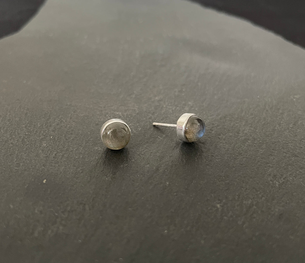 Round Labradorite Stud Earrings