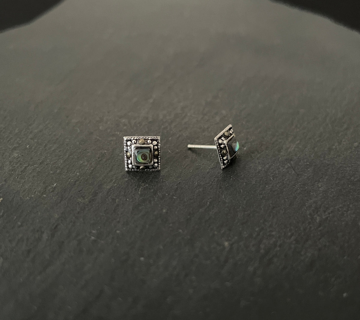 Marcasite Square Studs