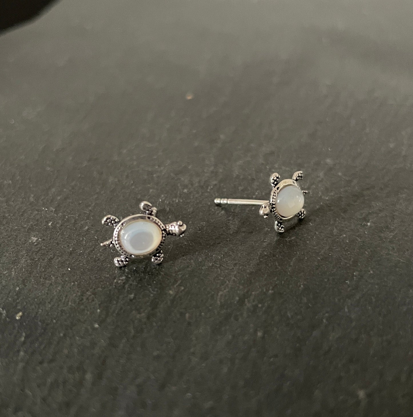 Mother of Pearl Turtle Stud Earrings