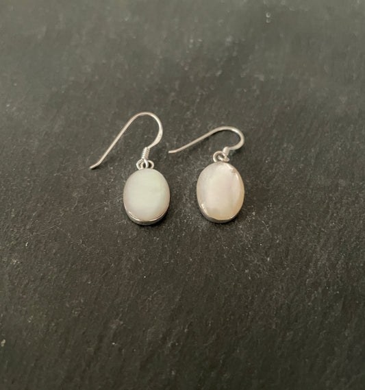 Oval Mother Of Pearl Earrings