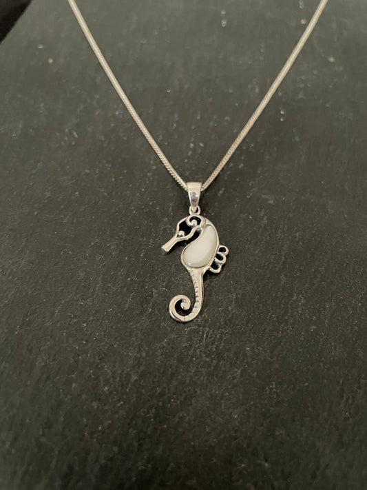 Mother of Pearl Seahorse Pendant