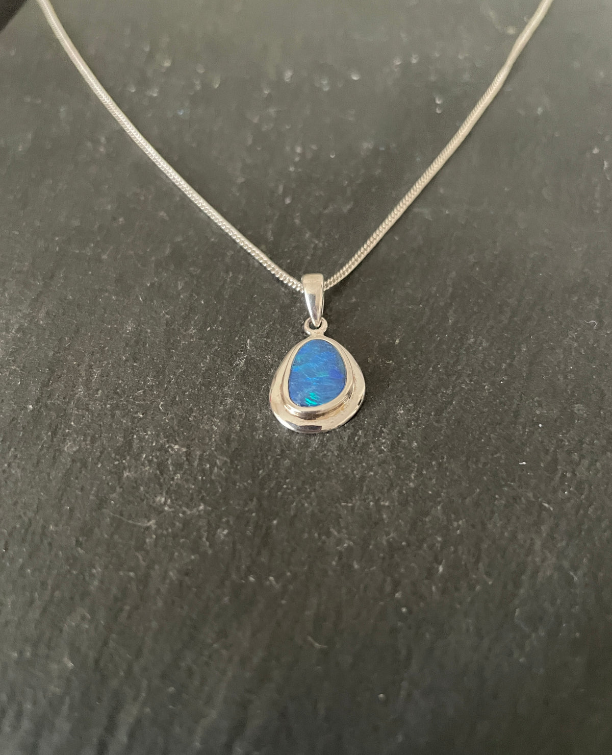 Fire Opal and Silver Pendant