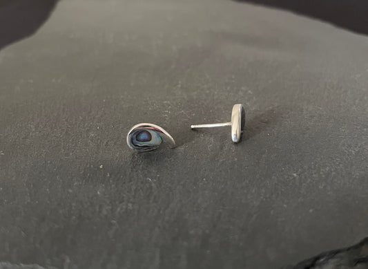 Paua Shell and Silver Teardrop Studs