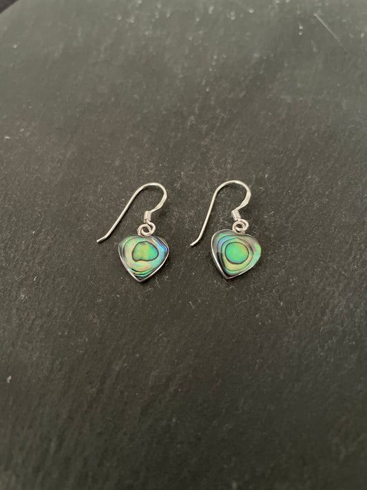 Paua Shell Heart Earrings