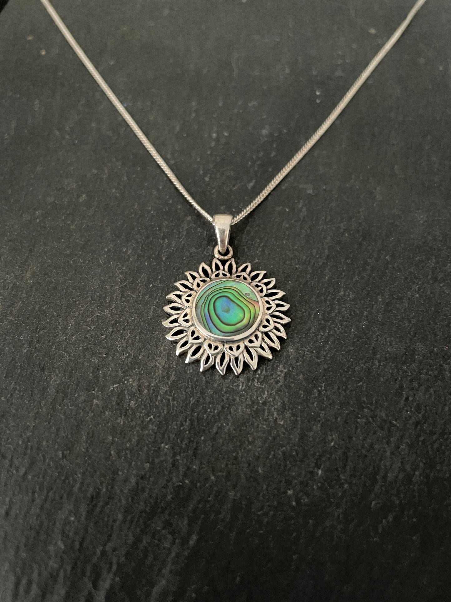 Paua Shell and Silver Pendant