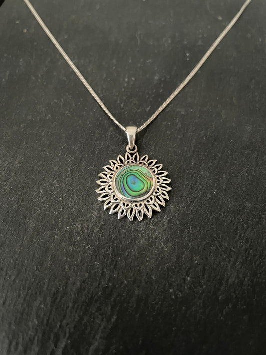 Paua Shell and Silver Pendant