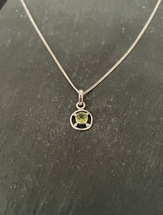 Peridot and Silver Pendant