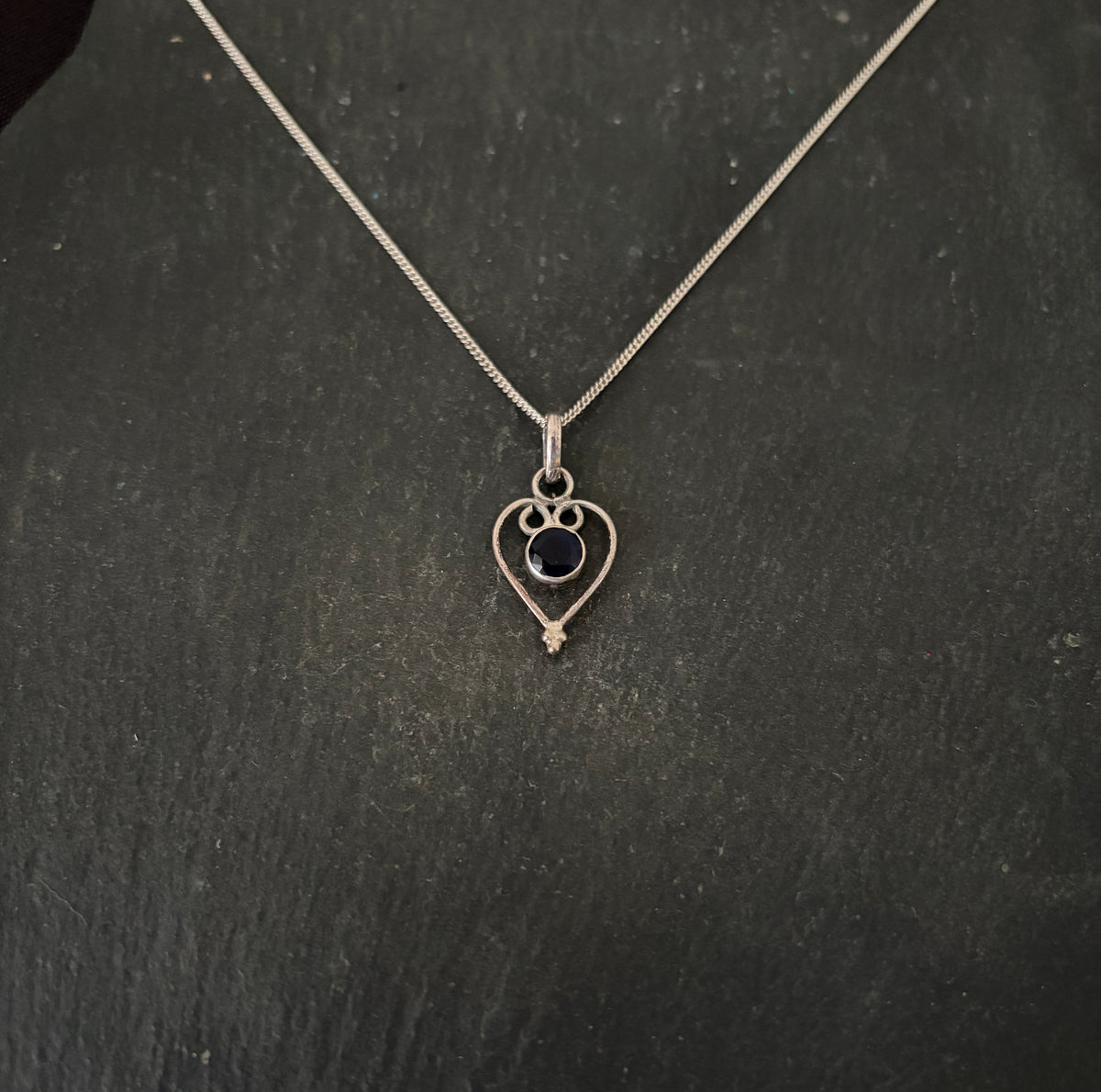 Sapphire Heart Pendant