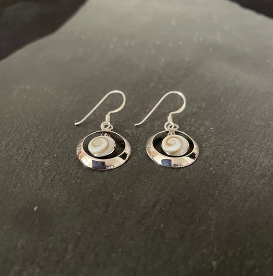 Round Shiva Shell Earrings