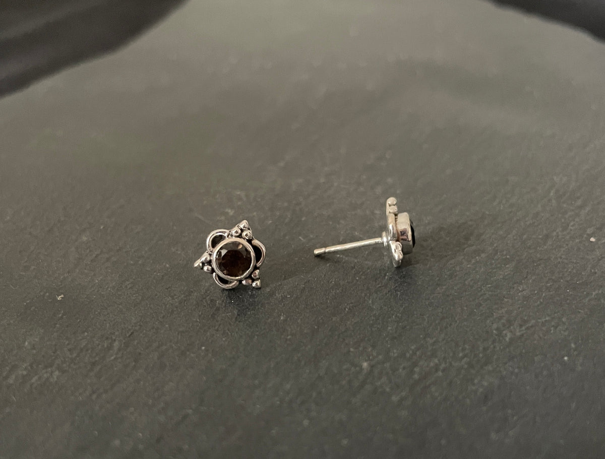 Smokey Quartz Stud Earrings