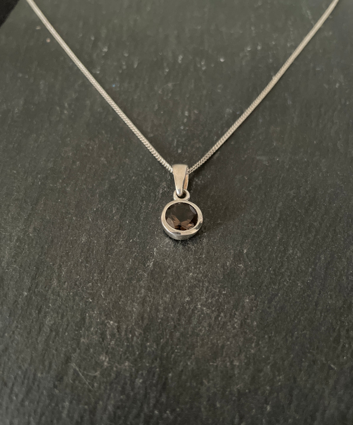 Smokey Quartz and Silver Pendant