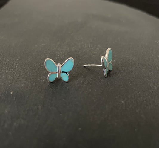 Turquoise Butterfly Stud Earrings