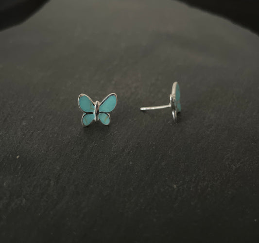 Turquoise Butterfly Stud Earrings