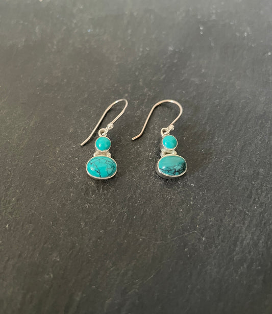 Turquoise and Silver Earrings