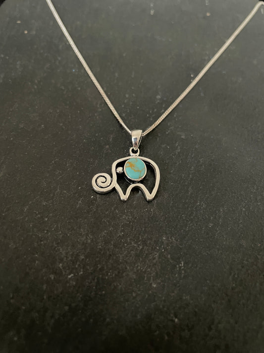 Turquoise Elephant Pendant