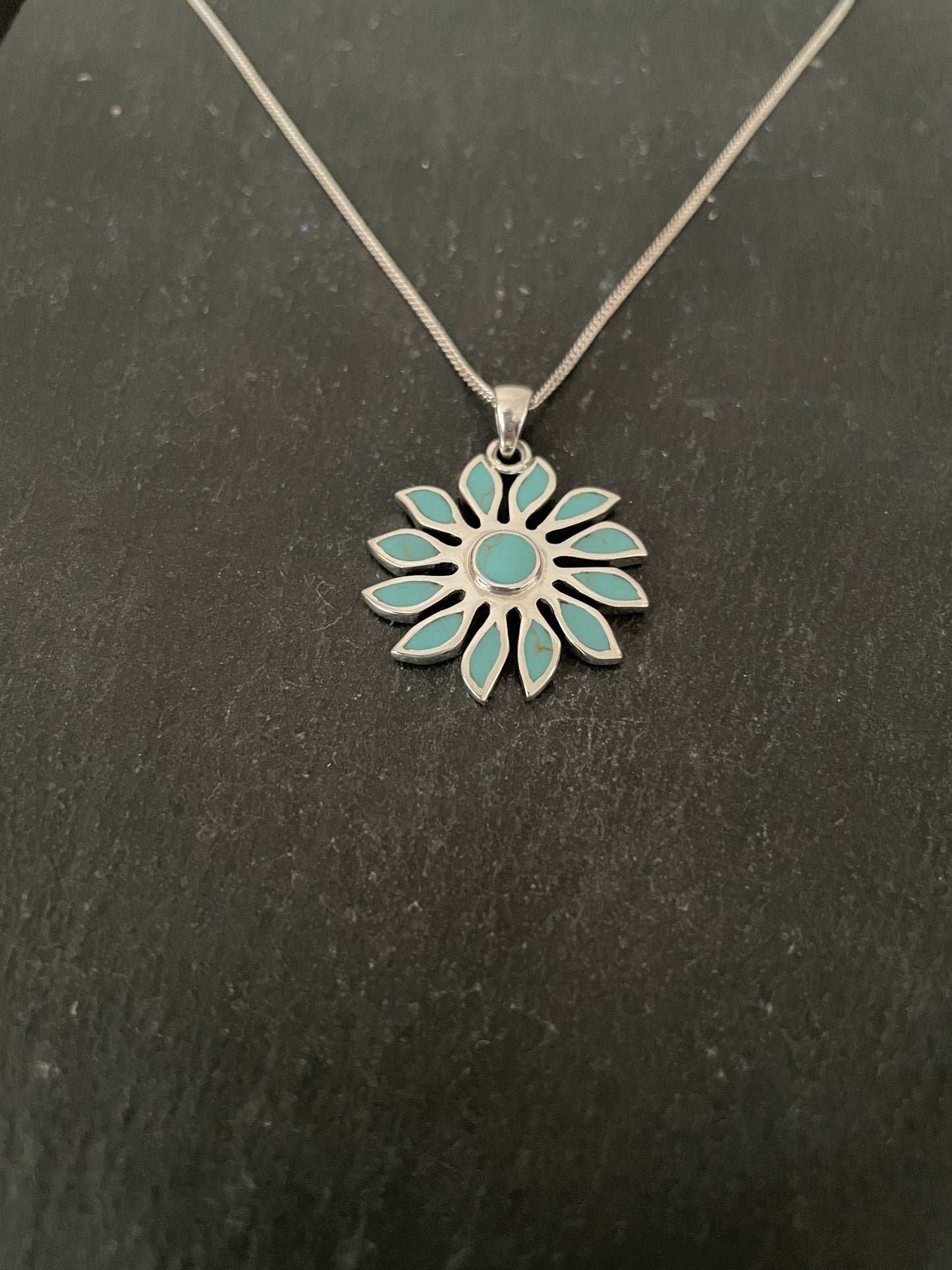 Turquoise Flower Pendant