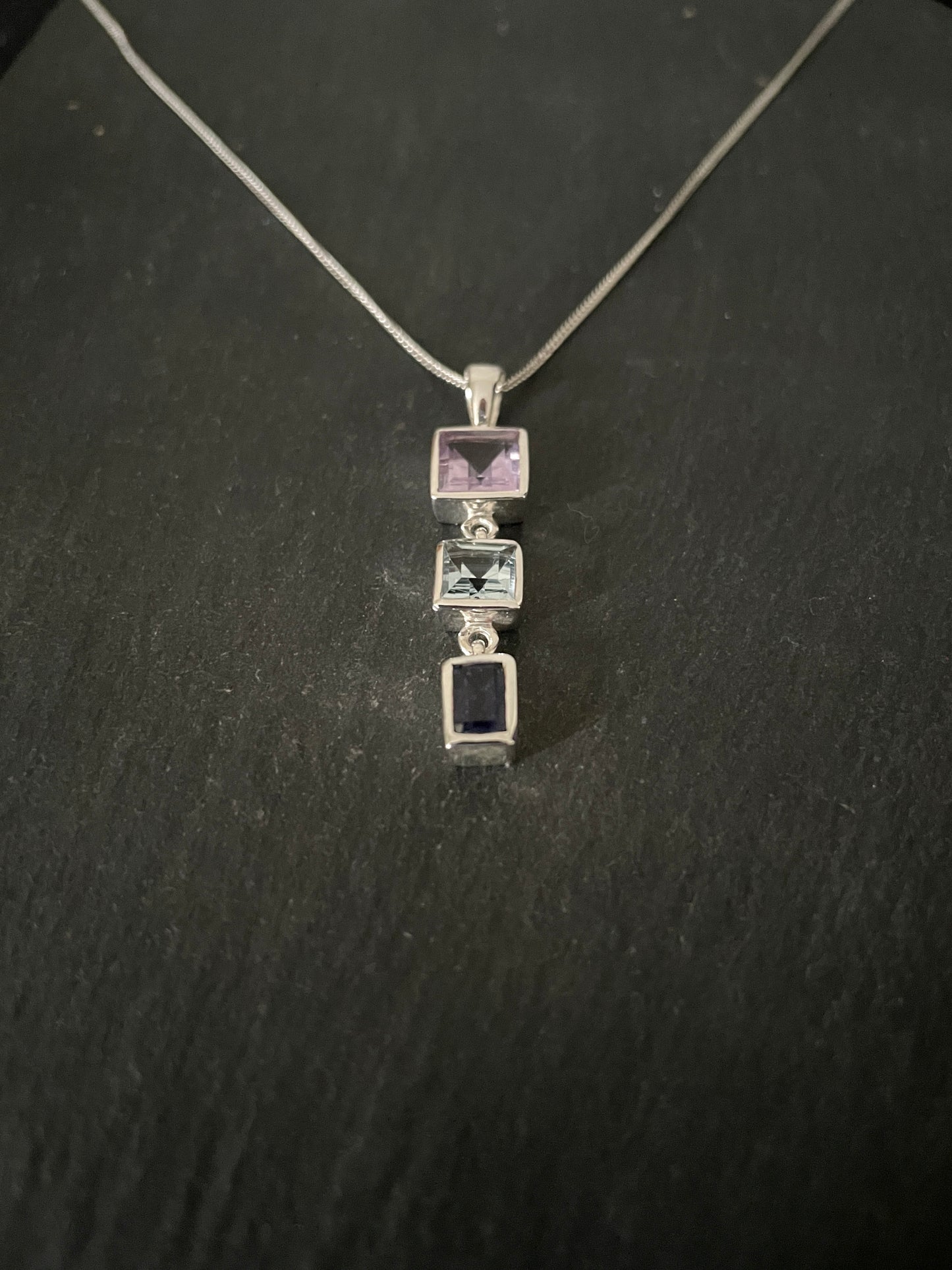 Amethyst, Blue Topaz and Iolite Pendant image 1