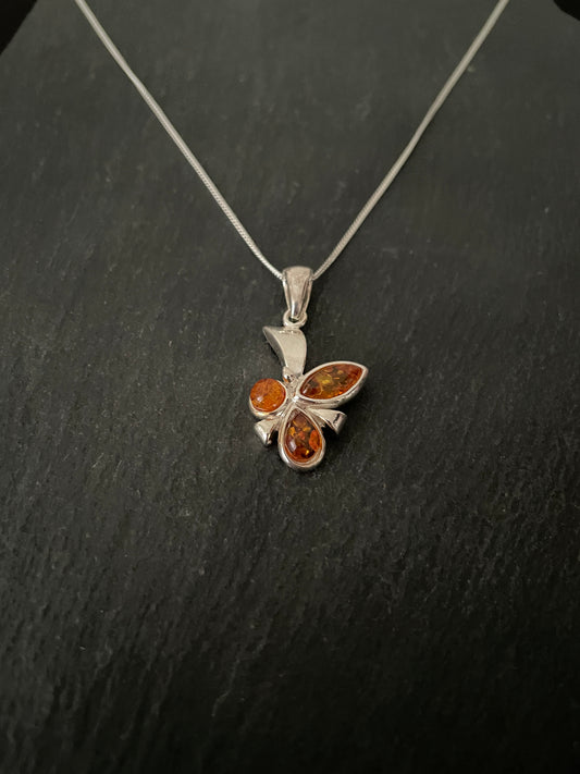 Amber and Silver Pendant image 1