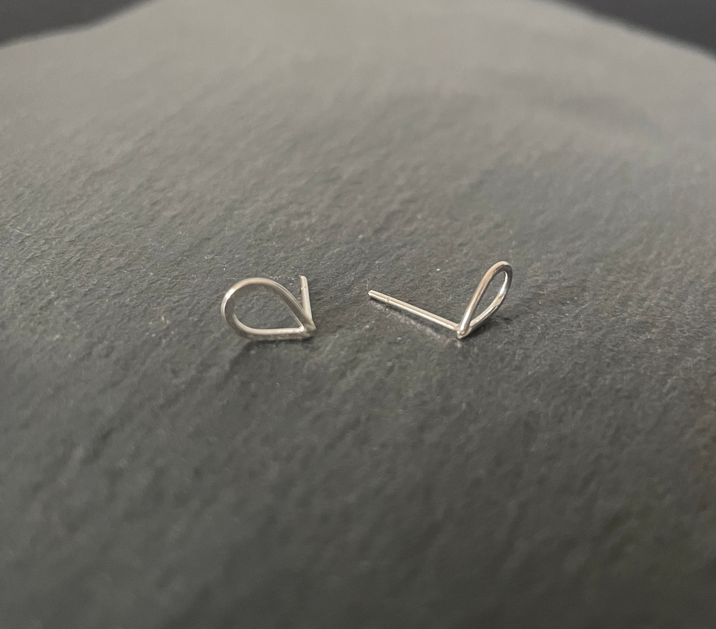 Silver Teardrop Studs image 1
