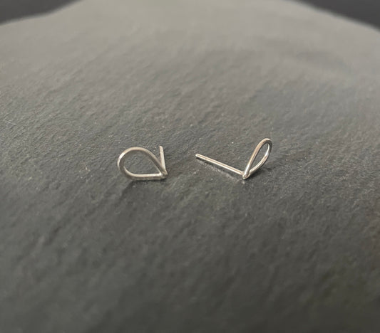 Silver Teardrop Studs image 1