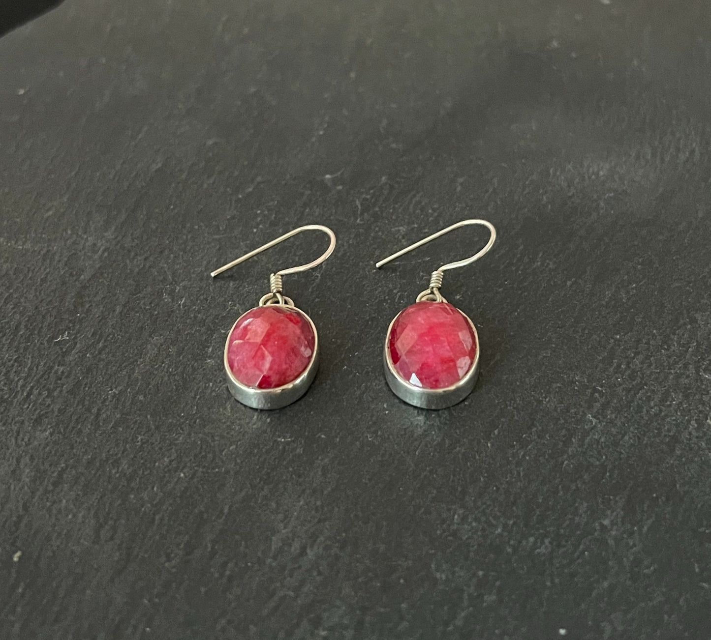 Ruby and Silver Earrings image 1