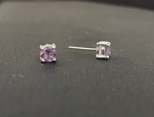 Amethyst Round Stud image 1