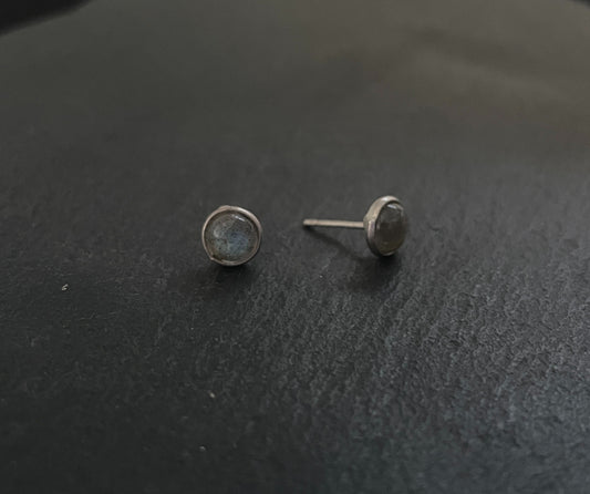 Labradorite Round Stud Earrings image 1