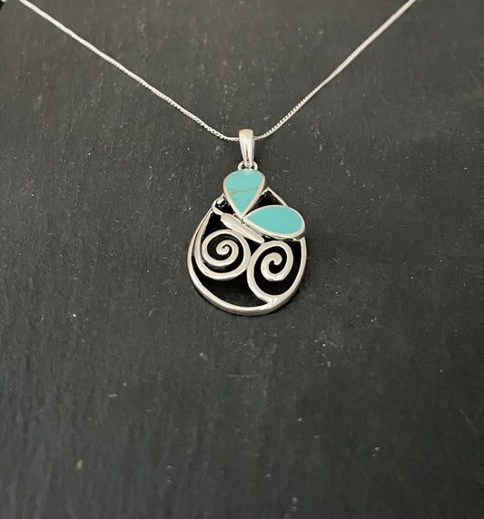 Turquoise Butterfly Pendant image 1