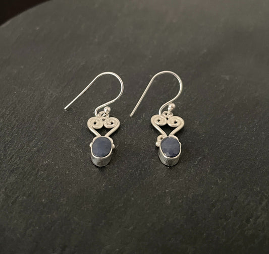 Sapphire and Silver Earrings image 1