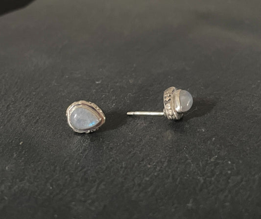 Moonstone Teardrop Stud Earrings image 1