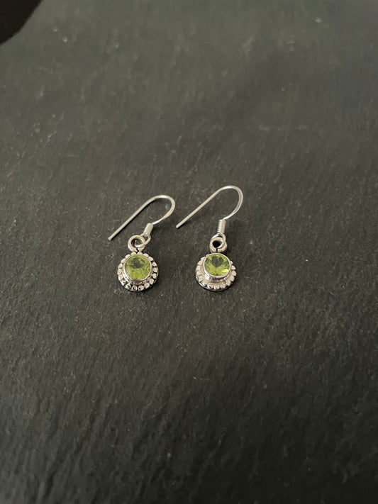 Peridot Round Earrings image 1