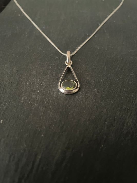 Peridot and Silver Pendant image 1