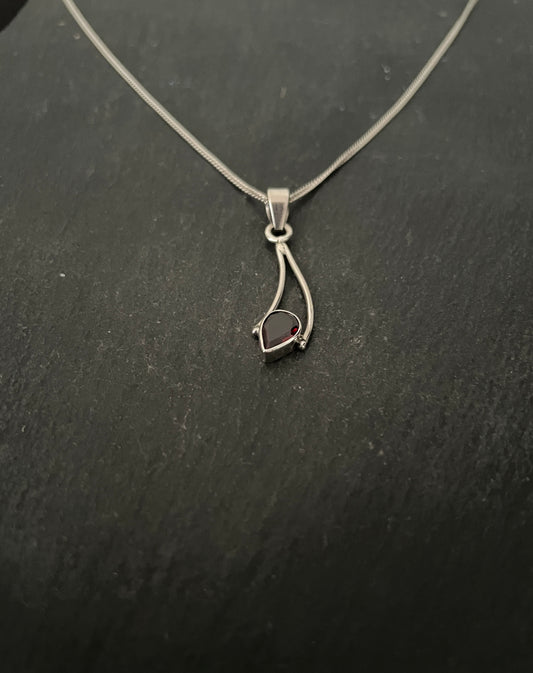 Garnet Teardrop Pendant image 1