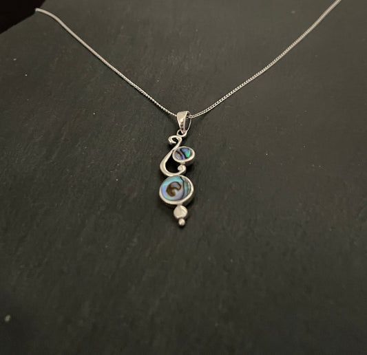 Paua Shell and Silver Pendant image 1