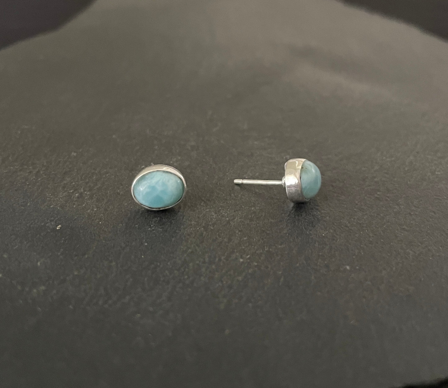 Oval Larimar Stud Earring image 1