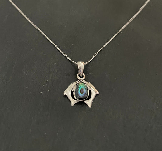 Paua Shell Dolphin Pendant image 1