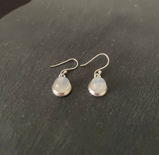 Round Moonstone Earrings image 1